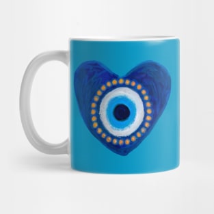 Evil Eye - Protection Rustic Heart Talisman Painting Mug